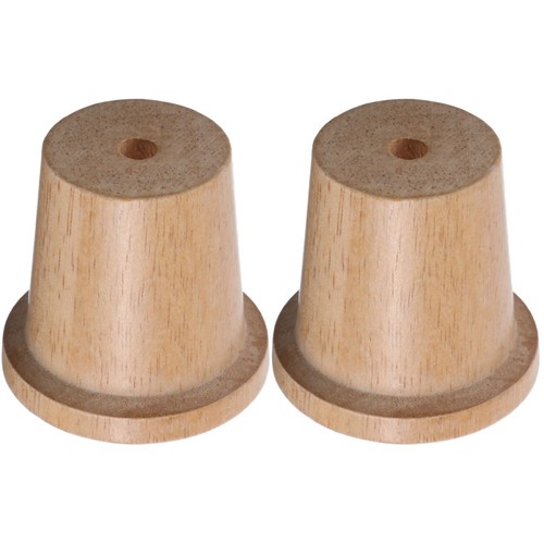 Beige wood lamp finials - beige, 2pcs