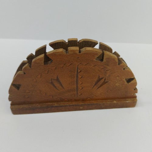Vintage carved wooden napkin