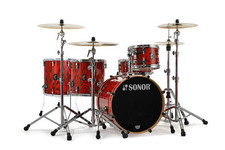 Drum Kit Sonor Prolite Thin Maple Shells, Fiery Red Five Piece Shell Set