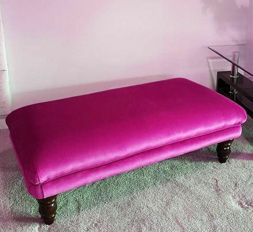 Extra large velvet footstool - velvet,