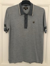 Fila Gold Mens Polo - 100% Merino Wool - Grey Size M