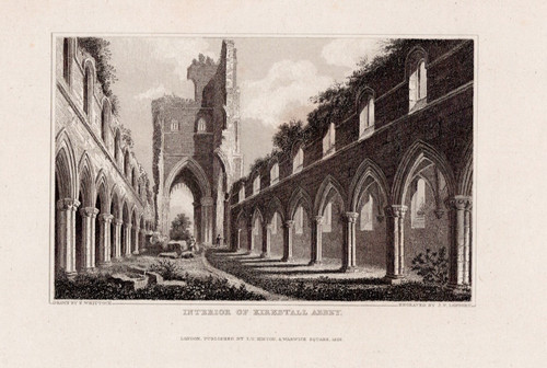 1829 interior of kirkstall - 'interior,