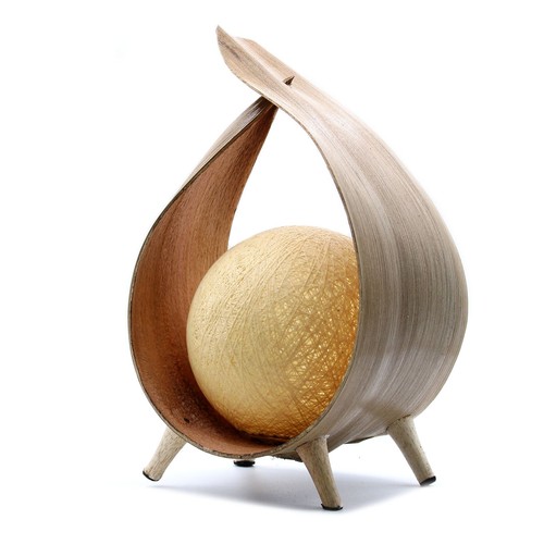 Natural coconut table lamp - coconut,