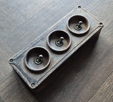 Crabtree 3 Gang Vintage Cast Industrial Light Switch (Reclaimed, Salvage)