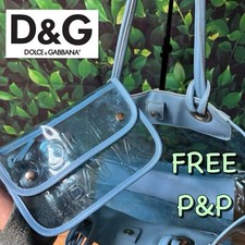 Vintage DOLCE GABBANA light blue Clear Tote Shoulder Bag Beach Pool Vintage Rare