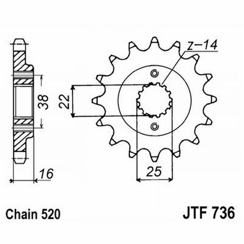 Sprocket 736 z13 - jt, 750
