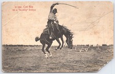 Vintage 1906 Cowboy on Bucking