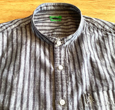 MENS LINEN MIX GRANDAD SHIRT BY UNITED COLORS OF BENETTON     18    COLLAR. XL