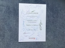 Photocopy Concorde Flight Certificate autographs Man Utd  Champions League  1999