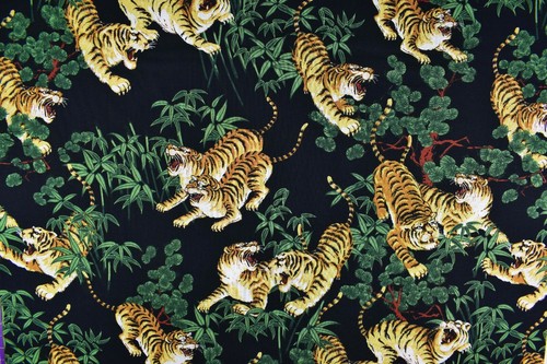 Tiger fabric oriental cotton - tiger, fabric,