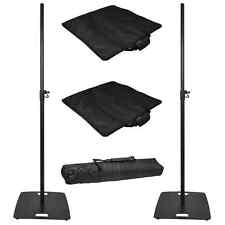 Speaker Stand Black White 35mm Square Carry Bags DJ Disco Stage Adjustable Kit