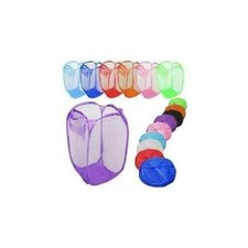 LAUNDRY BAG POP UP MESH WASHING FOLDABLE LAUNDRY BASKET BAG BIN HAMPER STORAGE
