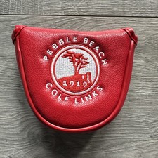 Pebble Beach Golf Mallet Putter Head Cover - Red - Magnetic Closure - New