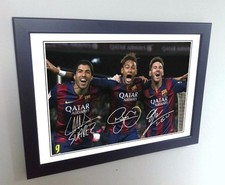 12x8 A4 Signed Messi Neymar
