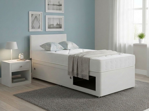 Kids white leather - kids, slide