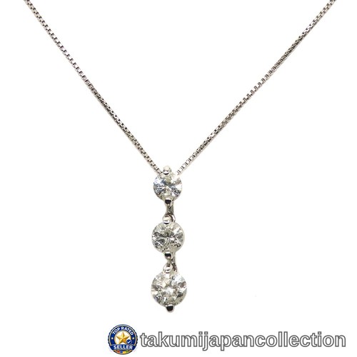 Stone diamond necklace pt850 - 3-stone,