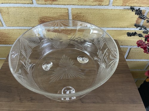 Vintage etched glass - glass, or
