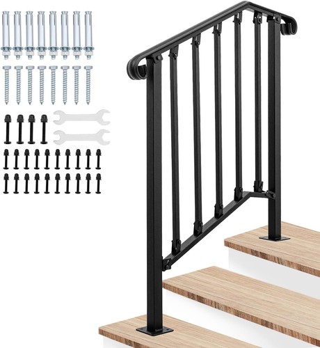 Steps wrought iron handrail - steps,