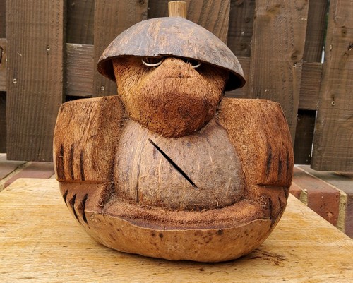 Vintage coconut shell - coconut, carving