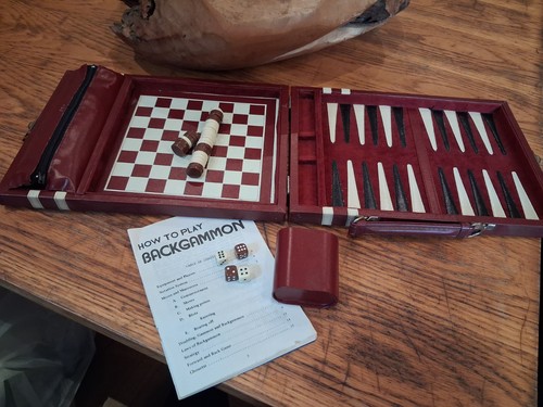 Vintage cased backgammon - vintage,
