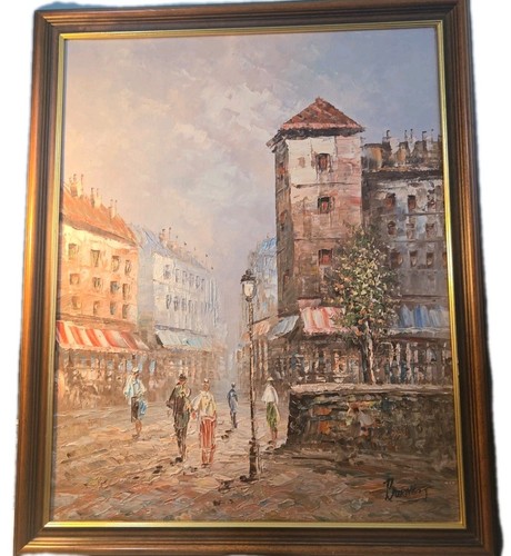 Large vintage oil on - vintage, canvas