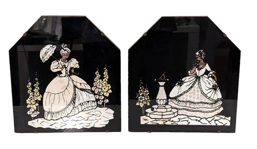 Antique pair art deco - pair, reverse