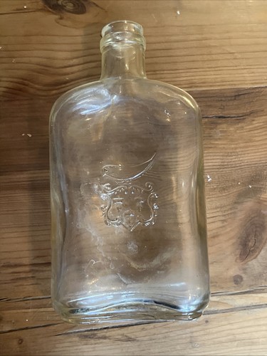 Vintage glass bottle embossed - bottle,