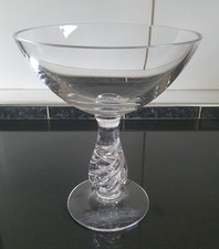 Clear Glass Pedestal Dish/Comport With Air Twist Stem