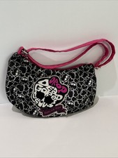 Monster High Shoulder Purse Bag 2012 Pink & Black Drop Dead Gorgeous Skulls