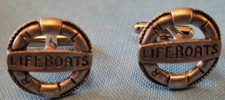 Vintage Royal National Lifeboat Institution (RNLI)  Cufflinks rare ships wheel 