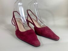 Hobbs Cranberry Suede 2” Heel Slingback Shoes Leather Soles UK 4.5 EU 37.5 