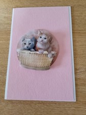 3D two kittens in basket on