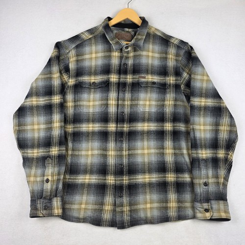 Orvis xxl brown plaid flannel - brown,