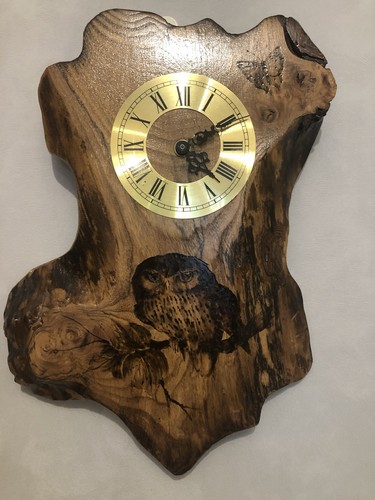 Handmade wooden owl clock - handmade,