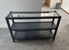 Laura Ashley Grey Painted Console Table With Glass Top