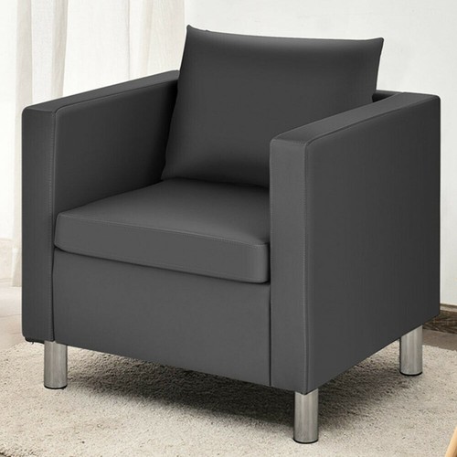 Black leather accent tub - leather,