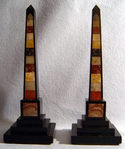 Marble obelisk pair - h,