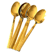 Golden Teaspoons Set Table Tea
