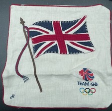Vintage Jan Constantine Embroidered Cushion London 2012 Olympic Games Team GB 
