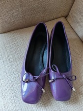 Low Heel Purple Court Shoes