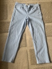 Ladies White Stuff pale blue straight cropped jeans size 10R