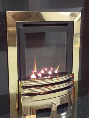 Gas fire brass slide side - gas,