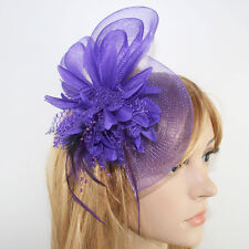 Beaded Feather Hair Fascinator Bunny Hair Clip Headband Mess Wedding Royal Races