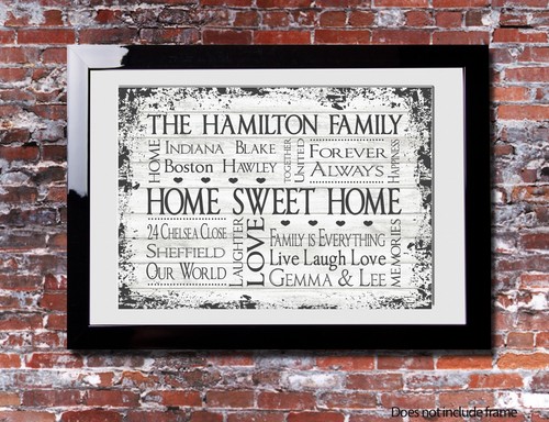 Personalised home sweet family - sweet,