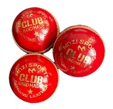 MOZI SPORTS CRICKET BALLS BUNDLE Club 5oz Red Senior Handmade Match Leather