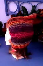 ADULT PIXIE BONNET HAT  LARP  Theatre WINTER HAT RICH AUTUMN COLOURS HOOD