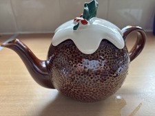 Tea Pot Christmas Pudding Crackle  Frosting Vintage Price & Kensington ENGLAND 