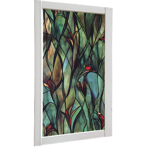 Floral stained privacy static - privacy,