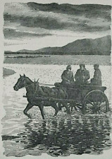 Tunnicliffe HORSE TRAP Tarbert 1943 Print of a Woodcut