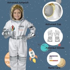 KIDS ASTRONAUT FANCY DRESS COSTUME SPACEMAN WHITE SPACESUIT & ACCESSORIESAGE 5-6